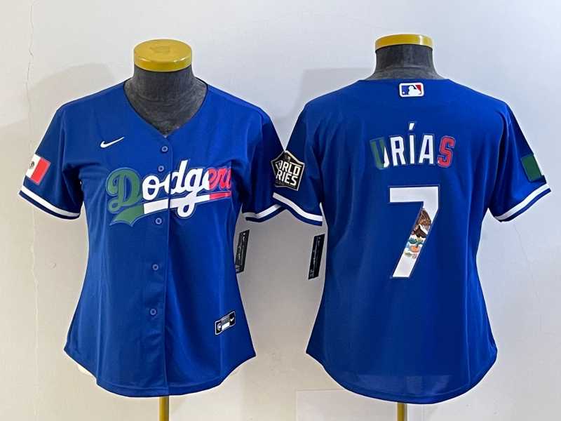 Women's Los Angeles Dodgers #7 Julio Urias Blue 2020 World Series Cool Base Nike Jersey,We sell and wholesale Women's Los Angeles Dodgers #7 Julio Urias Blue 2020 World Series Cool Base Nike Jersey on line form chian!