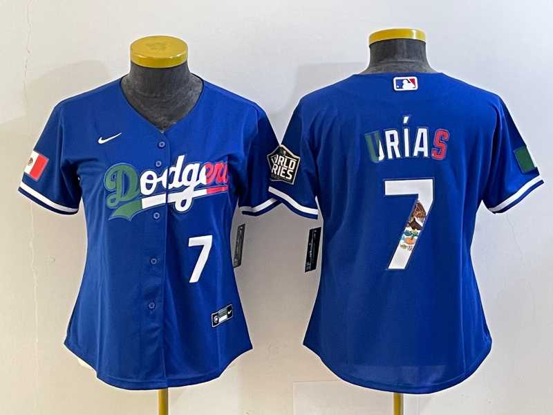 Women's Los Angeles Dodgers #7 Julio Urias Blue 2020 World Series Cool Base Nike Jersey3,We sell and wholesale Women's Los Angeles Dodgers #7 Julio Urias Blue 2020 World Series Cool Base Nike Jersey3 on line form chian!