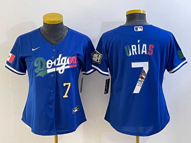 Women's Los Angeles Dodgers #7 Julio Urias Blue 2020 World Series Cool Base Nike Jersey4,We sell and wholesale Women's Los Angeles Dodgers #7 Julio Urias Blue 2020 World Series Cool Base Nike Jersey4 on line form chian!