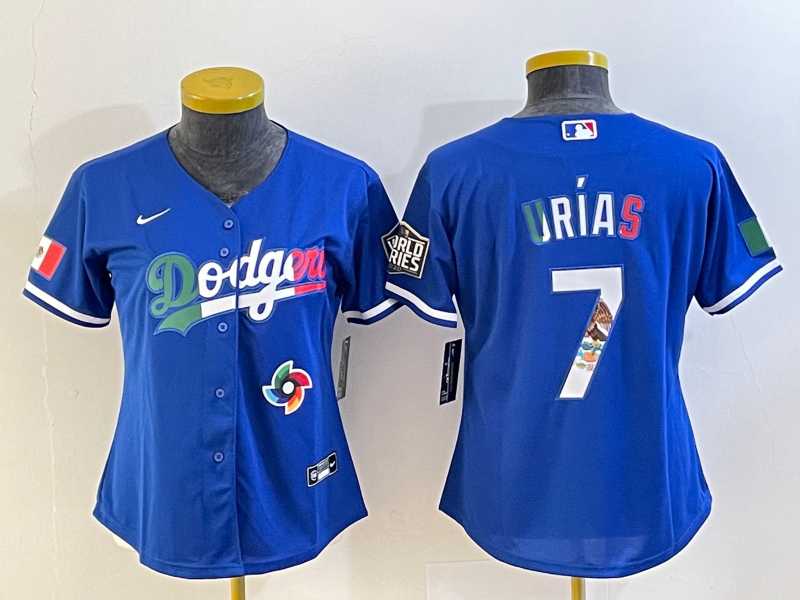 Women's Los Angeles Dodgers #7 Julio Urias Blue 2020 World Series Cool Base Nike Jerseys,We sell and wholesale Women's Los Angeles Dodgers #7 Julio Urias Blue 2020 World Series Cool Base Nike Jerseys on line form chian!