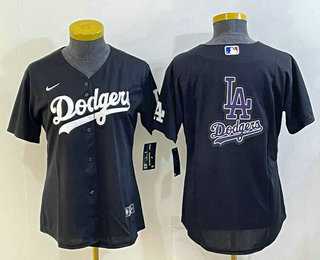 Women's Los Angeles Dodgers Big Logo Black MLB Cool Base Nike Jerseys,We sell and wholesale Women's Los Angeles Dodgers Big Logo Black MLB Cool Base Nike Jerseys on line form chian!