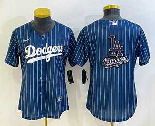 Women's Los Angeles Dodgers Big Logo Navy Blue Pinstripe Stitched MLB Cool Base Nike Jerseys,We sell and wholesale Women's Los Angeles Dodgers Big Logo Navy Blue Pinstripe Stitched MLB Cool Base Nike Jerseys on line form chian!