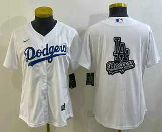 Women's Los Angeles Dodgers Big Logo White MLB Cool Base Nike Jersey,We sell and wholesale Women's Los Angeles Dodgers Big Logo White MLB Cool Base Nike Jersey on line form chian!
