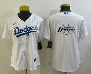 Women's Los Angeles Dodgers Big Logo White MLB Cool Base Nike Jerseys,We sell and wholesale Women's Los Angeles Dodgers Big Logo White MLB Cool Base Nike Jerseys on line form chian!