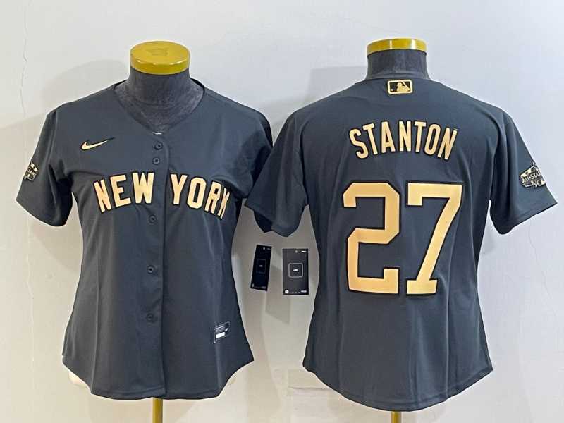 Women's New York Yankees #27 Giancarlo Stanton Grey 2022 All Star Stitched Cool Base Nike Jersey,We sell and wholesale Women's New York Yankees #27 Giancarlo Stanton Grey 2022 All Star Stitched Cool Base Nike Jersey on line form chian!