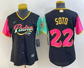 Women's San Diego Padres #22 Juan Soto Black 2022 City Connect Cool Base Stitched Jersey,We sell and wholesale Women's San Diego Padres #22 Juan Soto Black 2022 City Connect Cool Base Stitched Jersey on line form chian!