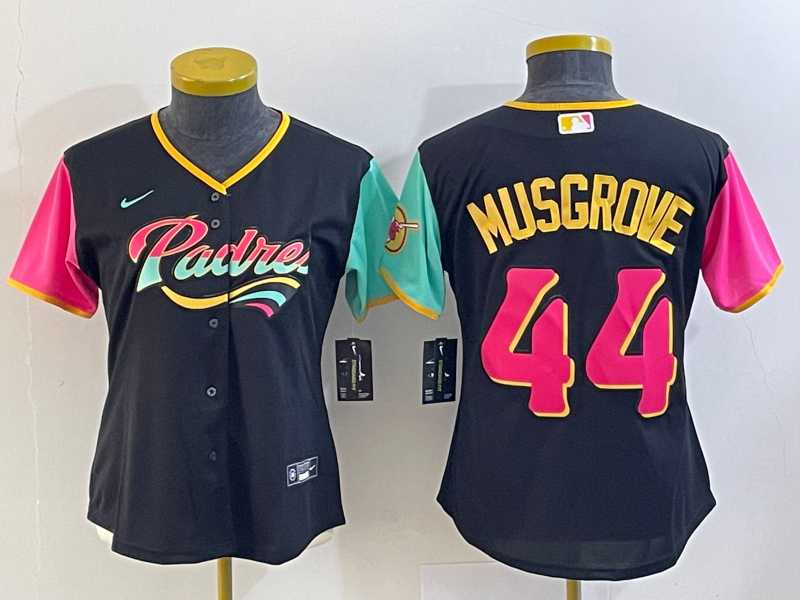 Women's San Diego Padres #44 Joe Musgrove Black 2022 City Connect Cool Base Stitched Jersey,We sell and wholesale Women's San Diego Padres #44 Joe Musgrove Black 2022 City Connect Cool Base Stitched Jersey on line form chian!