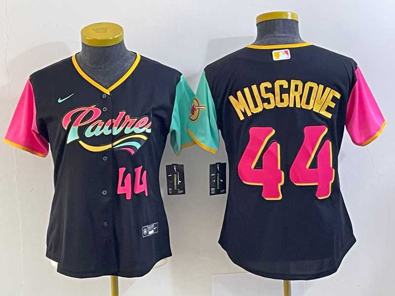 Women's San Diego Padres #44 Joe Musgrove Number Black 2022 City Connect Cool Base Stitched Jersey,We sell and wholesale Women's San Diego Padres #44 Joe Musgrove Number Black 2022 City Connect Cool Base Stitched Jersey on line form chian!