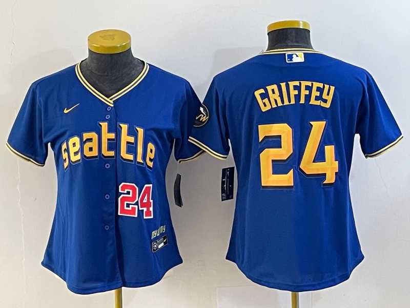 Women's Seattle Mariners #24 Ken Griffey Number Blue 2023 City Connect Cool Base Stitched Jersey,We sell and wholesale Women's Seattle Mariners #24 Ken Griffey Number Blue 2023 City Connect Cool Base Stitched Jersey on line form chian!