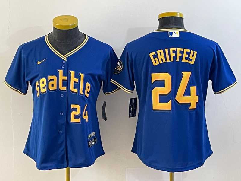 Women's Seattle Mariners #24 Ken Griffey Number Blue 2023 City Connect Cool Base Stitched Jerseys,We sell and wholesale Women's Seattle Mariners #24 Ken Griffey Number Blue 2023 City Connect Cool Base Stitched Jerseys on line form chian!