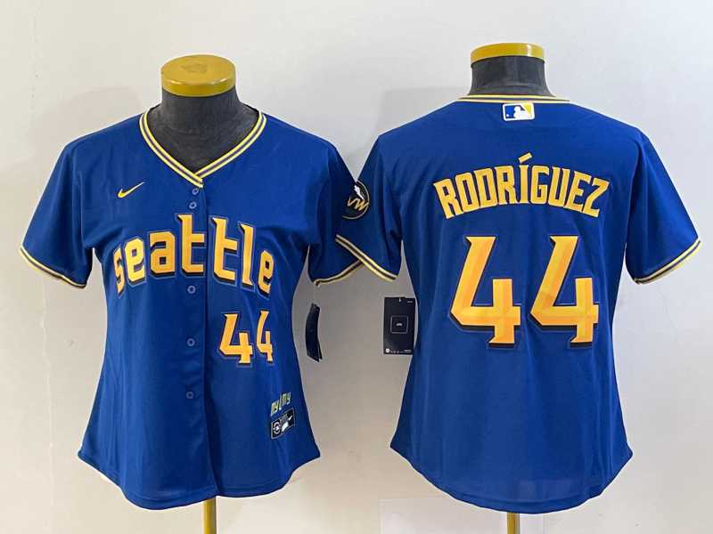 Women's Seattle Mariners #44 Julio Rodriguez Number Blue 2023 City Connect Cool Base Stitched Jerseys,We sell and wholesale Women's Seattle Mariners #44 Julio Rodriguez Number Blue 2023 City Connect Cool Base Stitched Jerseys on line form chian!