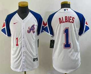 Youth Atlanta Braves #1 Ozzie Albies Number White 2023 City Connect Cool Base Jersey,We sell and wholesale Youth Atlanta Braves #1 Ozzie Albies Number White 2023 City Connect Cool Base Jersey on line form chian!