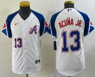 Youth Atlanta Braves #13 Ronald Acuna Jr Number White 2023 City Connect Cool Base Jersey,We sell and wholesale Youth Atlanta Braves #13 Ronald Acuna Jr Number White 2023 City Connect Cool Base Jersey on line form chian!