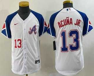 Youth Atlanta Braves #13 Ronald Acuna Jr Number White 2023 City Connect Cool Base Stitched Jerseys,We sell and wholesale Youth Atlanta Braves #13 Ronald Acuna Jr Number White 2023 City Connect Cool Base Stitched Jerseys on line form chian!