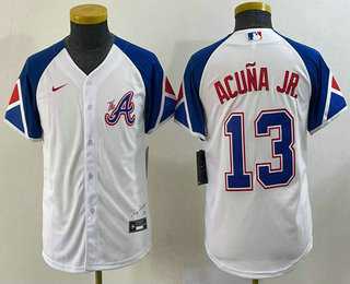 Youth Atlanta Braves #13 Ronald Acuna Jr White 2023 City Connect Cool Base Stitched Jersey,We sell and wholesale Youth Atlanta Braves #13 Ronald Acuna Jr White 2023 City Connect Cool Base Stitched Jersey on line form chian!