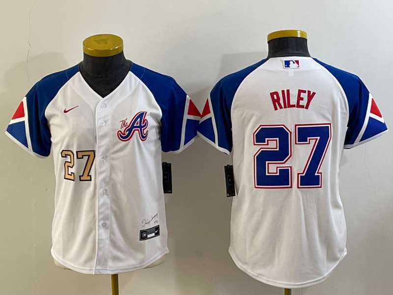 Youth Atlanta Braves #27 Austin Riley Number White 2023 City Connect Cool Base Stitched Jersey,We sell and wholesale Youth Atlanta Braves #27 Austin Riley Number White 2023 City Connect Cool Base Stitched Jersey on line form chian!