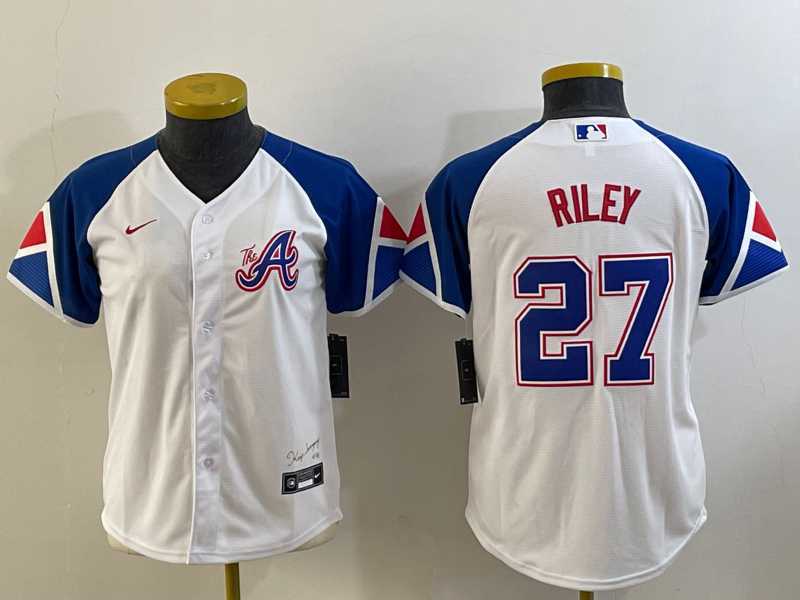 Youth Atlanta Braves #27 Austin Riley White 2023 City Connect Cool Base Stitched Jersey,We sell and wholesale Youth Atlanta Braves #27 Austin Riley White 2023 City Connect Cool Base Stitched Jersey on line form chian!