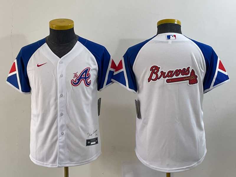 Youth Atlanta Braves Big Logo White 2023 City Connect Cool Base Stitched Jersey,We sell and wholesale Youth Atlanta Braves Big Logo White 2023 City Connect Cool Base Stitched Jersey on line form chian!
