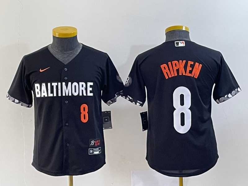 Youth Baltimore Orioles #8 Cal Ripken Jr Number Black 2023 City Connect Cool Base Jersey,We sell and wholesale Youth Baltimore Orioles #8 Cal Ripken Jr Number Black 2023 City Connect Cool Base Jersey on line form chian!