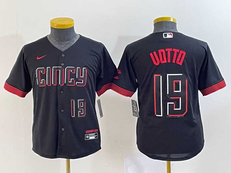 Youth Cincinnati Reds #19 Joey Votto Number Black 2023 City Connect Cool Base Stitched Jerseys,We sell and wholesale Youth Cincinnati Reds #19 Joey Votto Number Black 2023 City Connect Cool Base Stitched Jerseys on line form chian!