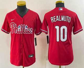 Youth Philadelphia Phillies #10 JT Realmuto Red Stitched MLB Cool Base Nike Jersey,We sell and wholesale Youth Philadelphia Phillies #10 JT Realmuto Red Stitched MLB Cool Base Nike Jersey on line form chian!