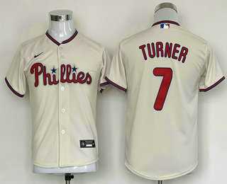 Youth Philadelphia Phillies #7 Trea Turner Cream Stitched MLB Cool Base Nike Jersey,We sell and wholesale Youth Philadelphia Phillies #7 Trea Turner Cream Stitched MLB Cool Base Nike Jersey on line form chian!