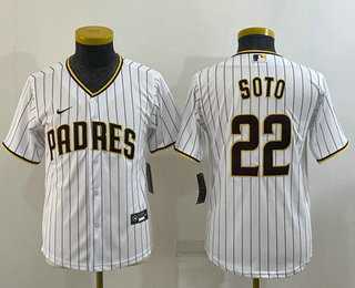 Youth San Diego Padres #22 Juan Soto White Stitched MLB Cool Base Nike Jersey,We sell and wholesale Youth San Diego Padres #22 Juan Soto White Stitched MLB Cool Base Nike Jersey on line form chian!