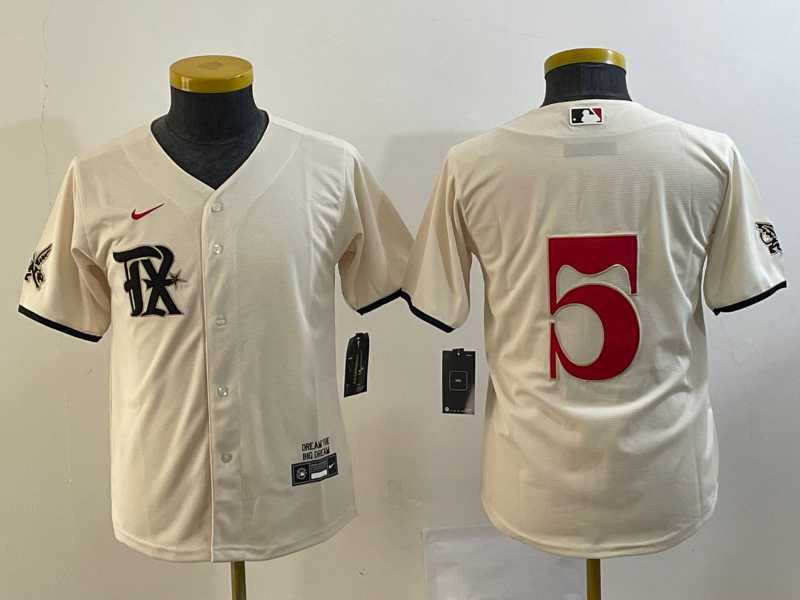 Youth Texas Rangers #5 Corey Seager Cream 2023 City Connect Cool Base Stitched Jersey,We sell and wholesale Youth Texas Rangers #5 Corey Seager Cream 2023 City Connect Cool Base Stitched Jersey on line form chian!