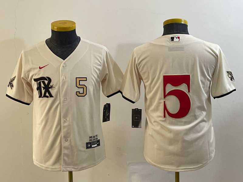 Youth Texas Rangers #5 Corey Seager Number Cream 2023 City Connect Cool Base Stitched Jersey,We sell and wholesale Youth Texas Rangers #5 Corey Seager Number Cream 2023 City Connect Cool Base Stitched Jersey on line form chian!