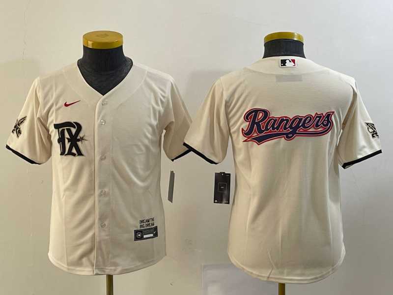 Youth Texas Rangers Big Logo Cream 2023 City Connect Stitched Baseball Jersey,We sell and wholesale Youth Texas Rangers Big Logo Cream 2023 City Connect Stitched Baseball Jersey on line form chian!
