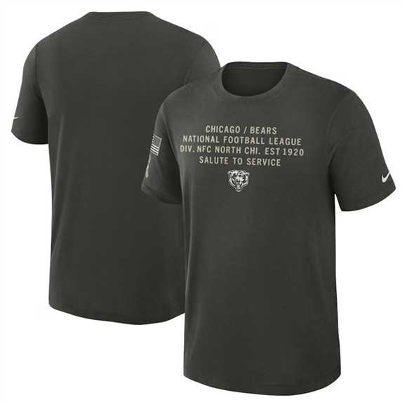 Men's Chicago Bears Dark Green 2025 Salute to Service Sideline Slub Dri-FIT T-Shirt,We sell and wholesale Men's Chicago Bears Dark Green 2025 Salute to Service Sideline Slub Dri-FIT T-Shirt on line form chian!