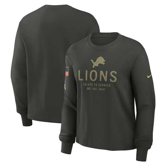 Men's Detroit Lions Dark Green 2025 Salute to Service Sideline Dri-FIT Long Sleeve T-Shirt,We sell and wholesale Men's Detroit Lions Dark Green 2025 Salute to Service Sideline Dri-FIT Long Sleeve T-Shirt on line form chian!