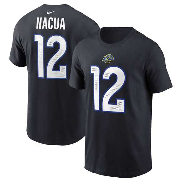 Men's Los Angeles Rams #12 Puka Nacua Black 2025 Rivalries Collection Player Name & Number T-Shirt,We sell and wholesale Men's Los Angeles Rams #12 Puka Nacua Black 2025 Rivalries Collection Player Name & Number T-Shirt on line form chian!