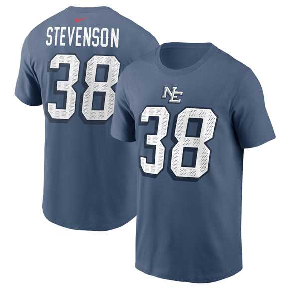 Men's New England Patriots #38 Rhamondre Stevenson Blue 2025 Rivalries Collection Player Name & Number T-Shirt,We sell and wholesale Men's New England Patriots #38 Rhamondre Stevenson Blue 2025 Rivalries Collection Player Name & Number T-Shirt on line form chian!