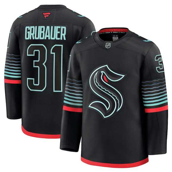Men's Seattle Kraken #31 Philipp Grubauer Black Alternate Stitched Jersey Dzhi,We sell and wholesale Men's Seattle Kraken #31 Philipp Grubauer Black Alternate Stitched Jersey Dzhi on line form chian!