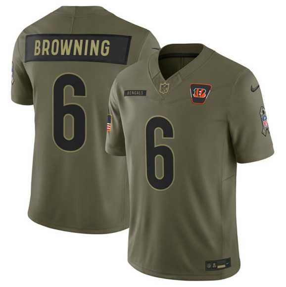 Men's Cincinnati Bengals #6 Jake Browning Olive 2025 Salute to Service Limited Stitched Jersey Dyin,We sell and wholesale Men's Cincinnati Bengals #6 Jake Browning Olive 2025 Salute to Service Limited Stitched Jersey Dyin on line form chian!