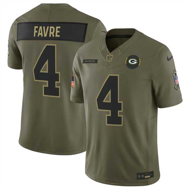 Men's Green Bay Packers #4 Brett Favre Olive 2025 F.U.S.E. Salute to Service Limited Stitched Jersey Dyin,We sell and wholesale Men's Green Bay Packers #4 Brett Favre Olive 2025 F.U.S.E. Salute to Service Limited Stitched Jersey Dyin on line form chian!