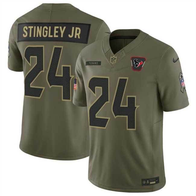Men's Houston Texans #24 Derek Stingley Jr. Olive 2025 F.U.S.E. Salute to Service Limited Stitched Jersey Dyin,We sell and wholesale Men's Houston Texans #24 Derek Stingley Jr. Olive 2025 F.U.S.E. Salute to Service Limited Stitched Jersey Dyin on line form chian!