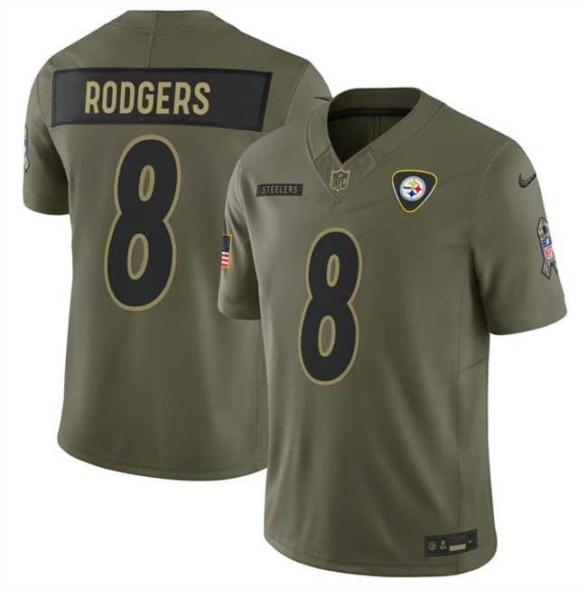 Men's Pittsburgh Steelers #8 Aaron Rodgers Olive 2025 F.U.S.E. Salute to Service Limited Stitched Jersey Dyin,We sell and wholesale Men's Pittsburgh Steelers #8 Aaron Rodgers Olive 2025 F.U.S.E. Salute to Service Limited Stitched Jersey Dyin on line form chian!