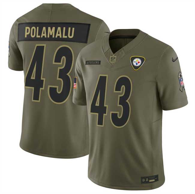 Men's Pittsburgh Steelers #43 Troy Polamalu Olive 2025 F.U.S.E. Salute to Service Limited Stitched Jersey Dyin,We sell and wholesale Men's Pittsburgh Steelers #43 Troy Polamalu Olive 2025 F.U.S.E. Salute to Service Limited Stitched Jersey Dyin on line form chian!