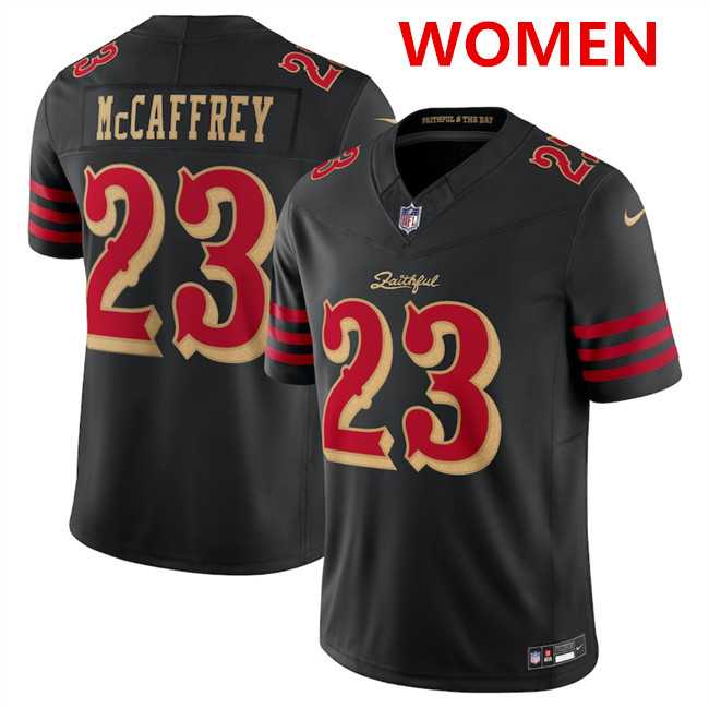 Women's San Francisco 49ers #23 Christian McCaffrey Black 2025 F.U.S.E. 'Rivalries' Vapor Limited Stitched Jersey Dzhi,We sell and wholesale Women's San Francisco 49ers #23 Christian McCaffrey Black 2025 F.U.S.E. 'Rivalries' Vapor Limited Stitched Jersey Dzhi on line form chian!