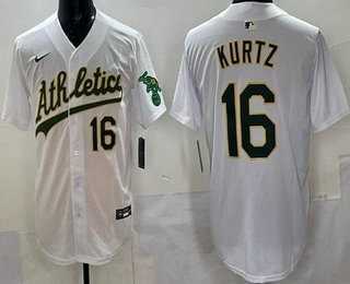 Men's Oakland Athletics #16 Nick Kurtz White Limited Jersey,We sell and wholesale Men's Oakland Athletics #16 Nick Kurtz White Limited Jersey on line form chian!