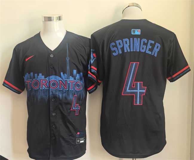 Men's Toronto Blue Jays #4 George Springer Navy 2024 City Connect Limited Stitched Baseball Jersey,We sell and wholesale Men's Toronto Blue Jays #4 George Springer Navy 2024 City Connect Limited Stitched Baseball Jersey on line form chian!