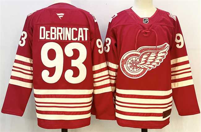 Men's Detroit Red Wings #93 Alex DeBrincat Red 2025-26 Centennial Premium Stitched Jersey,We sell and wholesale Men's Detroit Red Wings #93 Alex DeBrincat Red 2025-26 Centennial Premium Stitched Jersey on line form chian!
