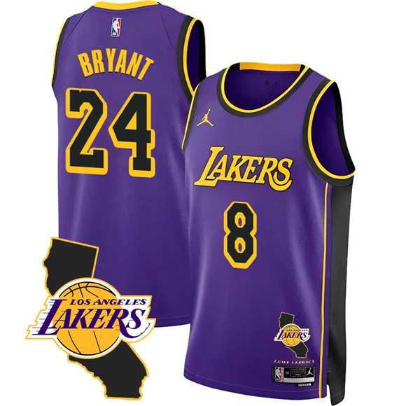 Men's Los Angeles Lakers Front #8 Back #24 Kobe Bryant Purple 2025 California Patch Stitched Jersey Dzhi,We sell and wholesale Men's Los Angeles Lakers Front #8 Back #24 Kobe Bryant Purple 2025 California Patch Stitched Jersey Dzhi on line form chian!