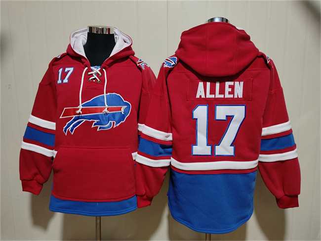 Men's Buffalo Bills #17 Josh Allen Red Ageless Must-Have Lace-Up Pullover Hoodie,We sell and wholesale Men's Buffalo Bills #17 Josh Allen Red Ageless Must-Have Lace-Up Pullover Hoodie on line form chian!