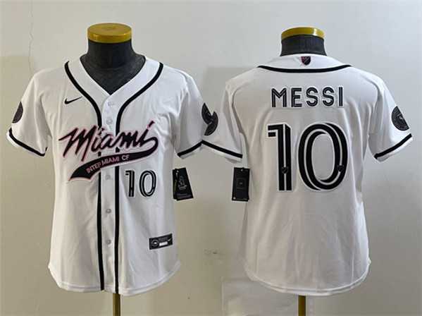Youth Inter Miami CF #10 Lionel Messi White Cool Base Stitched Jersey,We sell and wholesale Youth Inter Miami CF #10 Lionel Messi White Cool Base Stitched Jersey on line form chian!