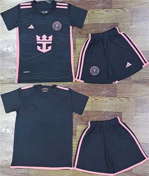 Youth Inter Miami CF Custom Black Soccer Jersey Suit,We sell and wholesale Youth Inter Miami CF Custom Black Soccer Jersey Suit on line form chian!
