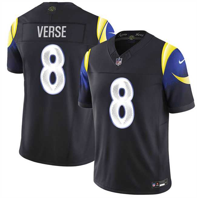 Men's Los Angeles Rams #8 Jared Verse midnight blue 2025 F.U.S.E. 'Rivalries' Vapor Limited Stitched Jersey,We sell and wholesale Men's Los Angeles Rams #8 Jared Verse midnight blue 2025 F.U.S.E. 'Rivalries' Vapor Limited Stitched Jersey on line form chian!