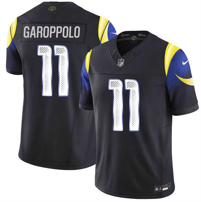 Men's Los Angeles Rams #11 Jimmy Garoppolo midnight blue 2025 F.U.S.E. 'Rivalries' Vapor Limited Stitched Jersey,We sell and wholesale Men's Los Angeles Rams #11 Jimmy Garoppolo midnight blue 2025 F.U.S.E. 'Rivalries' Vapor Limited Stitched Jersey on line form chian!